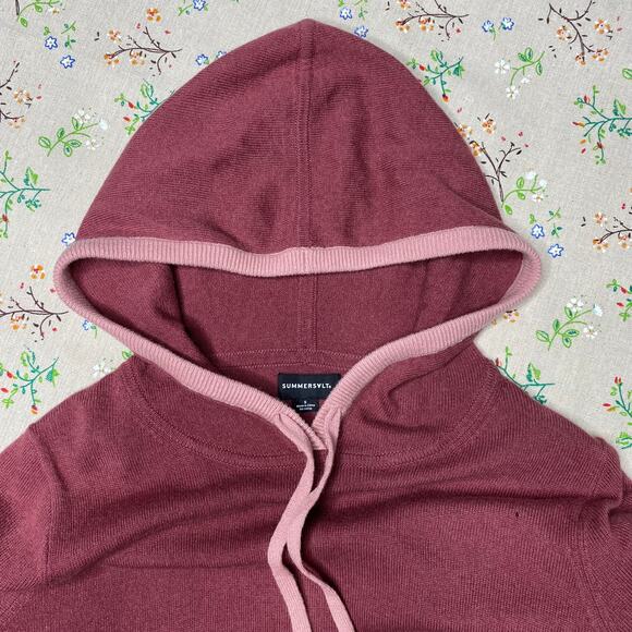 Summersalt Knit Hooded Sweater Cashmere Merino Wool Pullover Cozy Lounge Flaw S - Picture 5 of 11